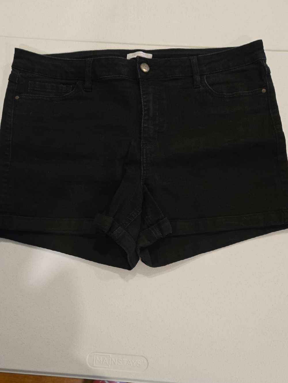 LC Lauren Conrad Black Rolled Cuff Denim Shorts